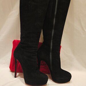Authentic Christian Louboutin Botalili suede knee high boots womens size 39 EUC
